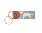 Yellow Lab Needlepoint Keychain: Navy