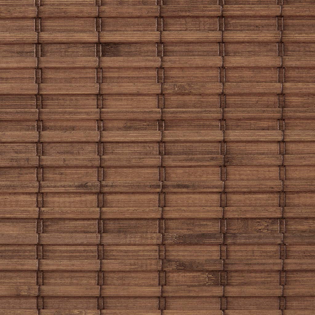 Bamboo Light Filtering Roman Shade 64"L, Teak: 31"W x 64"L