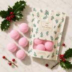 Mini Bath Bombs Gift Bag - Christmas holly -  Cranberry Fizz