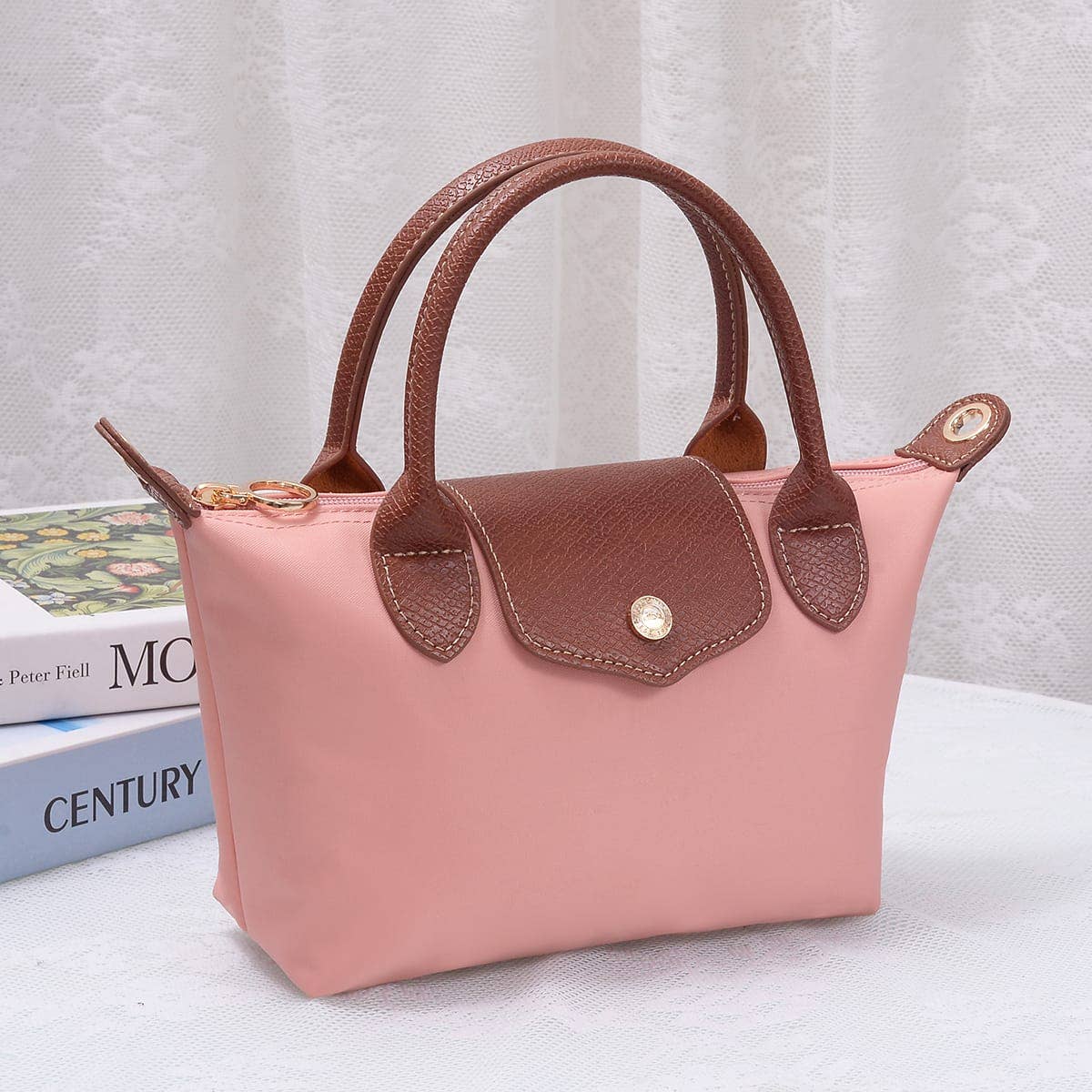 HM782 Britney Nylon Double Handle Crossbody Bag: Ivory