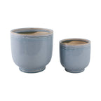 4" Ceramic Reactive Glazed Planters  Blue