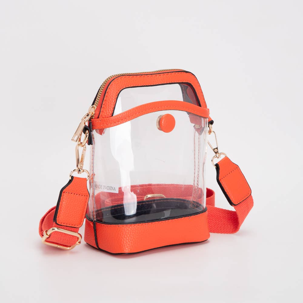Game Day Stadium Button Style Clear Bags: Gold