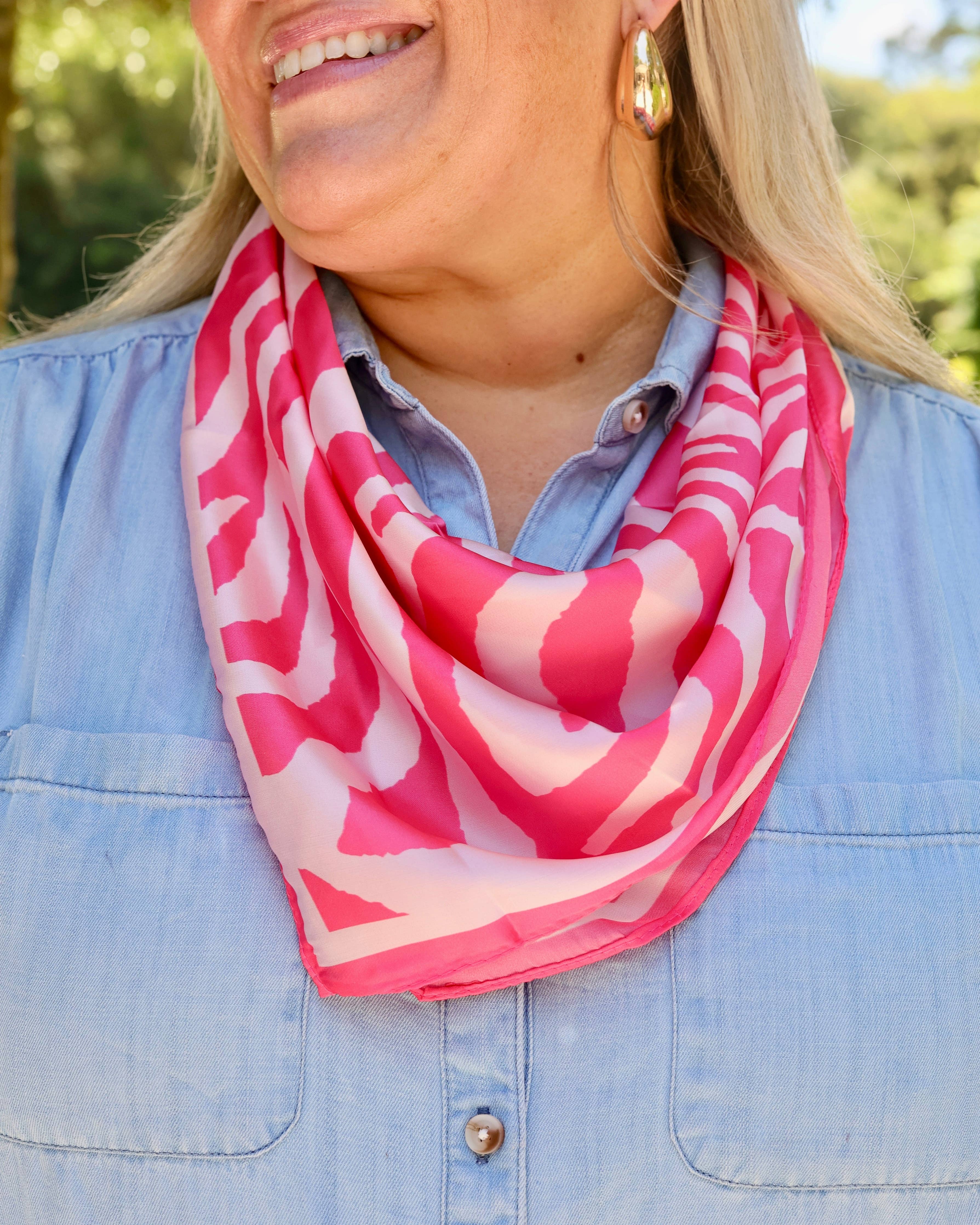 Ellie Zebra Print Scarf PINK: Default
