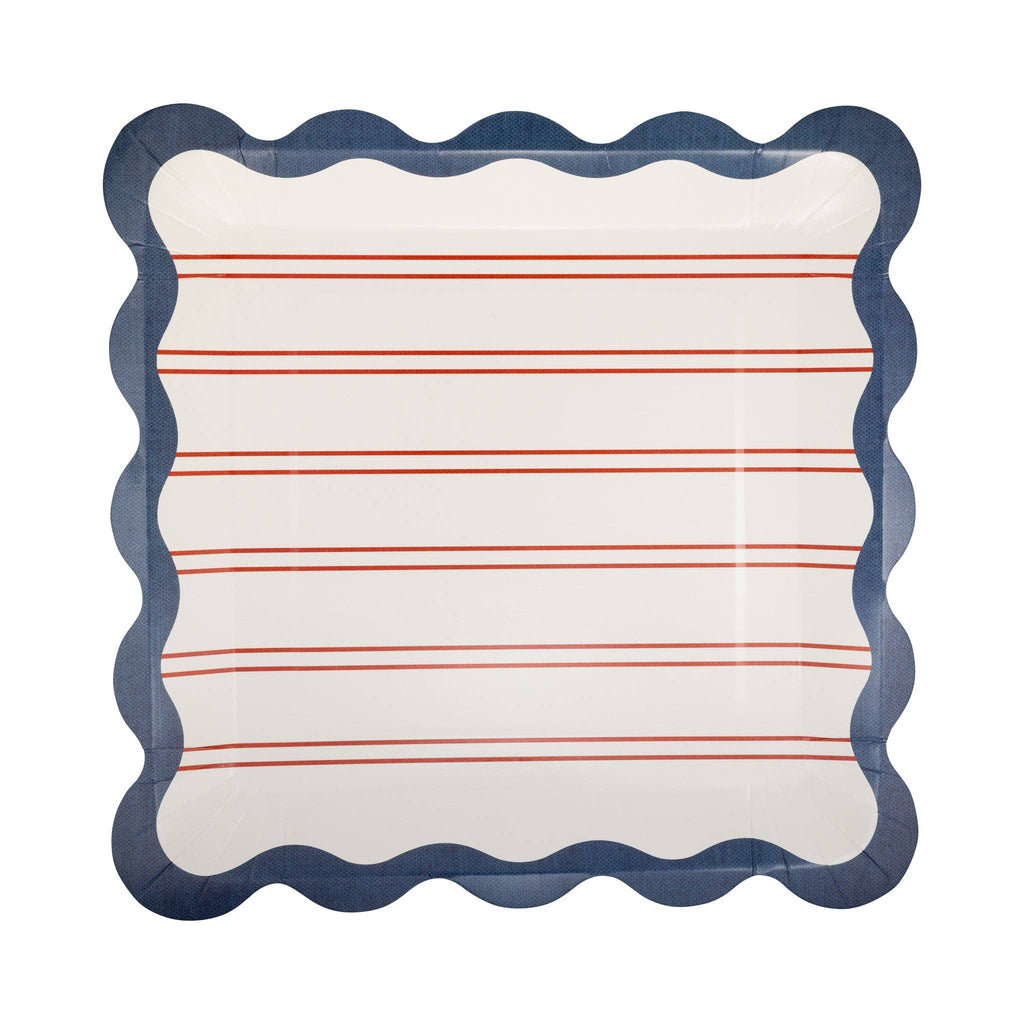 HAM1244 - Red Stripes Paper Plate - 11"