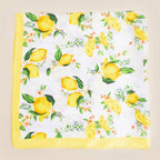 Lemons And Flowers Print Square Bandana Scarf: YE