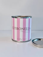 Citronella Candle - Paint Tin - Striped Label: Red / 12 oz