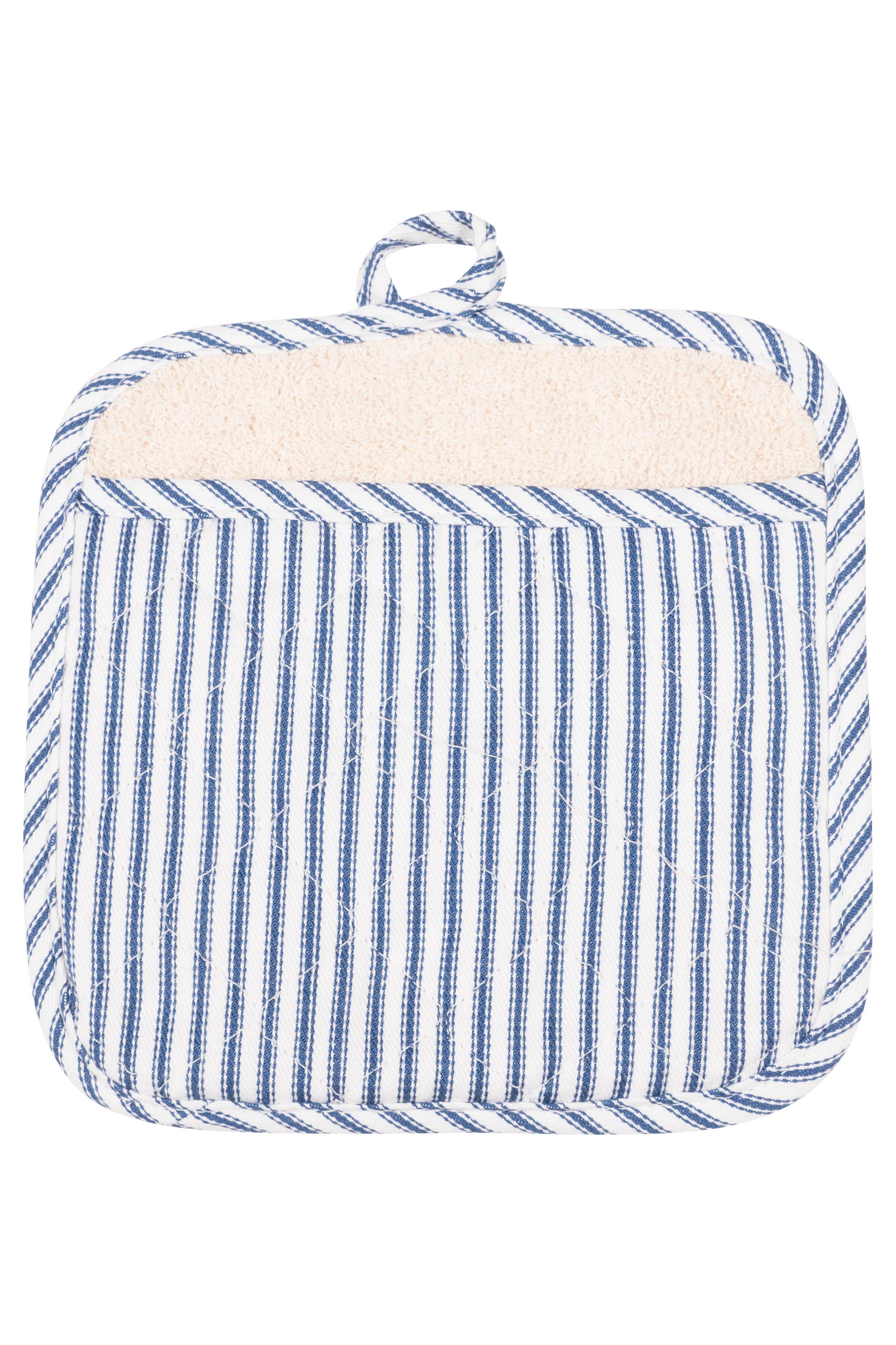 KAF Home Metro Stripe Terry Lined Pot Mitt: Black