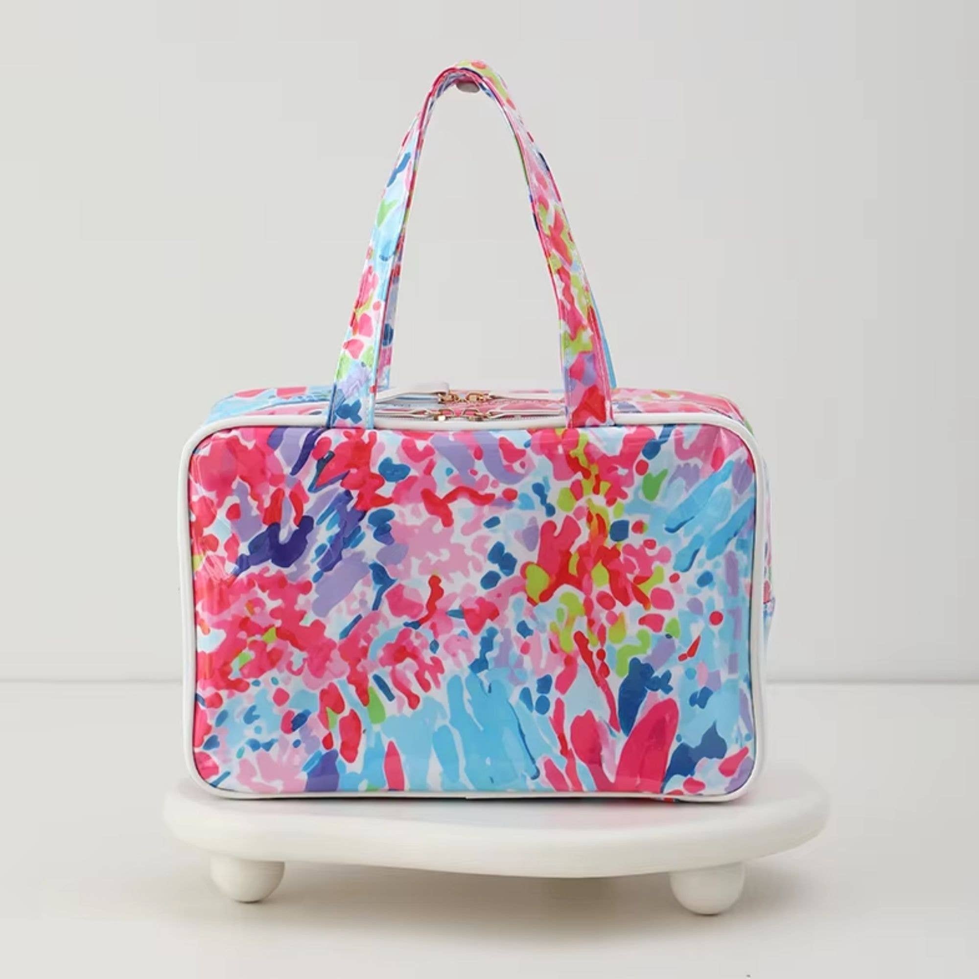 Waterproof Cosmetic Case PVC Make up Bag Petal Splash