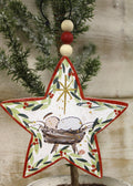 WD CUTOUT STAR WITH MANGER ORN