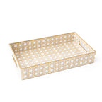 Vanity Tray, Tan Cane Resin Catchall