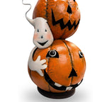 Metal Jack O Lantern Stack w/ Ghost 40" | Halloween Decor