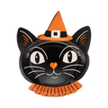 VHP1342 - Vintage Witchy Cat Plate