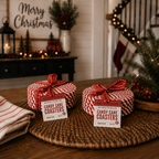 Christmas Coasters, Red Candy Cane Braided Cotton Gift Sets: Red & Green-4pk