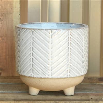 Ramos Chevron Cachepot, Stoneware - 4