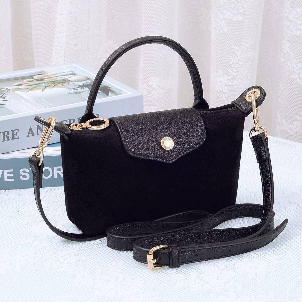 SD781 Penny Suede Mini Crossbody Bag: Burgudy