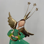 Metal Standing Whimsical Angel w/ Harp 22.5"