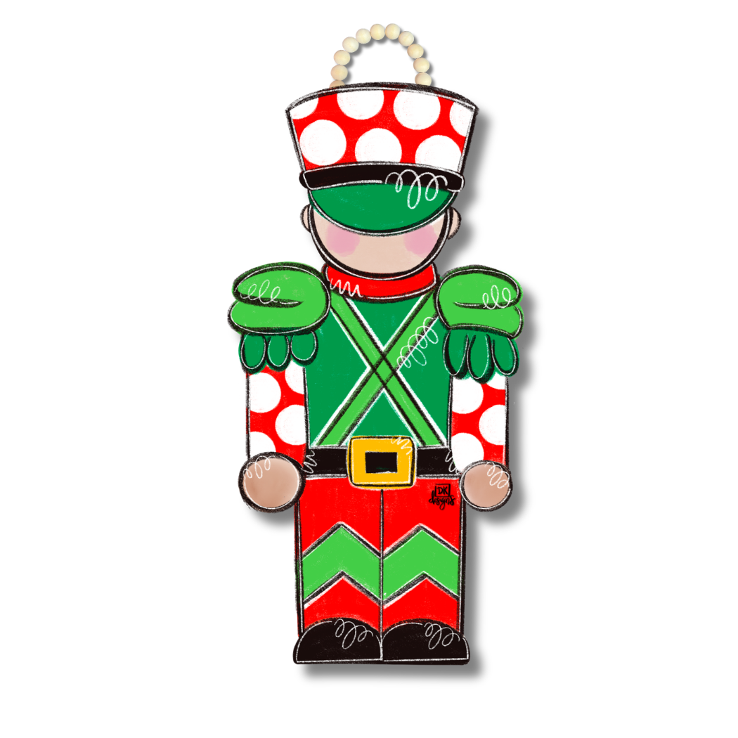 Red and Green Dot Soldier Door Hanger