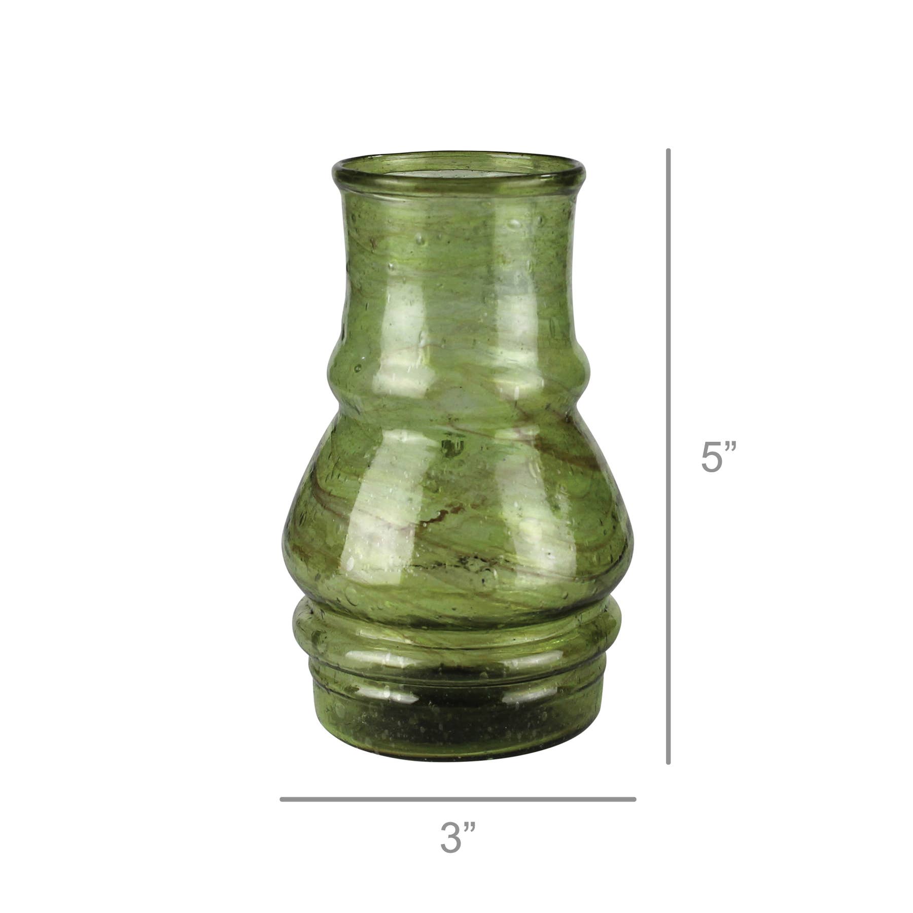 Val Vase, Green Glass