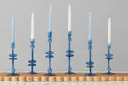 Lacquered Twisted Taper Candles, White, Boxed, Set of 6
