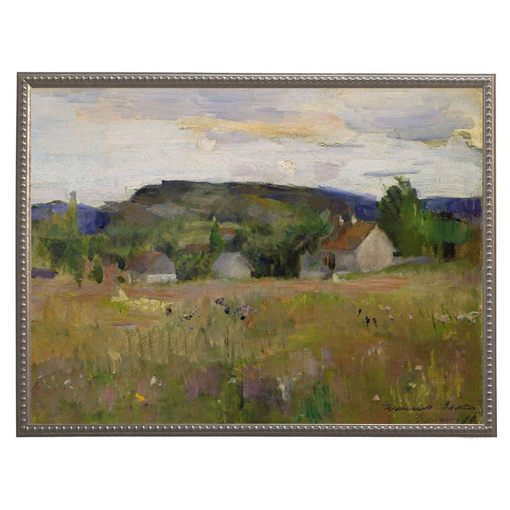 Painting of flower field: Beaded Black Frame 1315-65 / 20" X 16"