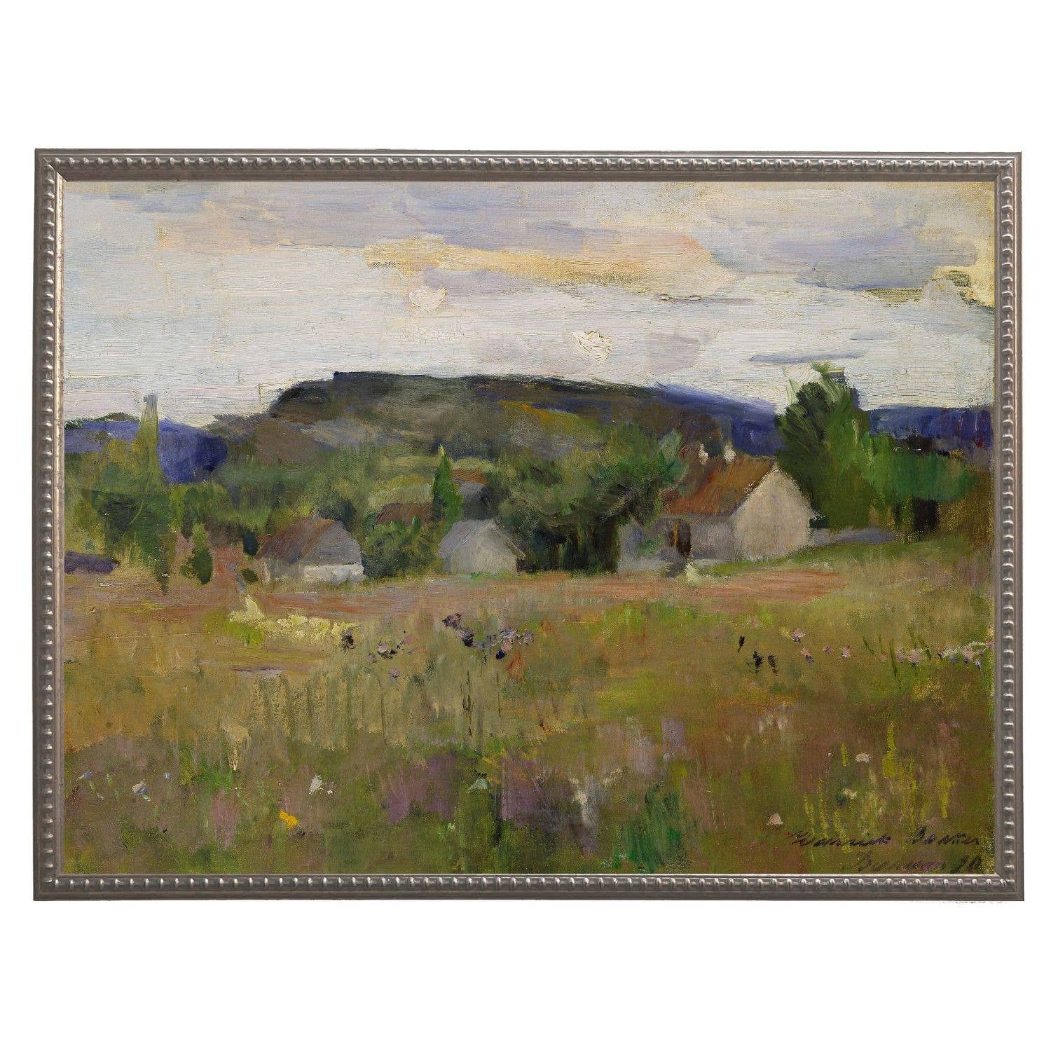 Painting of flower field: Beaded Black Frame 1315-65 / 20" X 16"