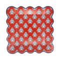 HAM1243 - Red Block Floral Paper Plate - 9"
