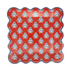 HAM1243 - Red Block Floral Paper Plate - 9"