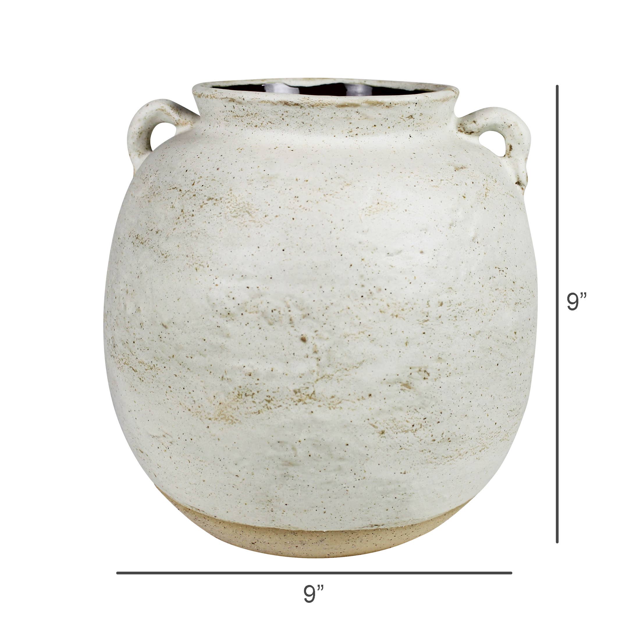 Pot with Handles, Ceramic, White - Lrg