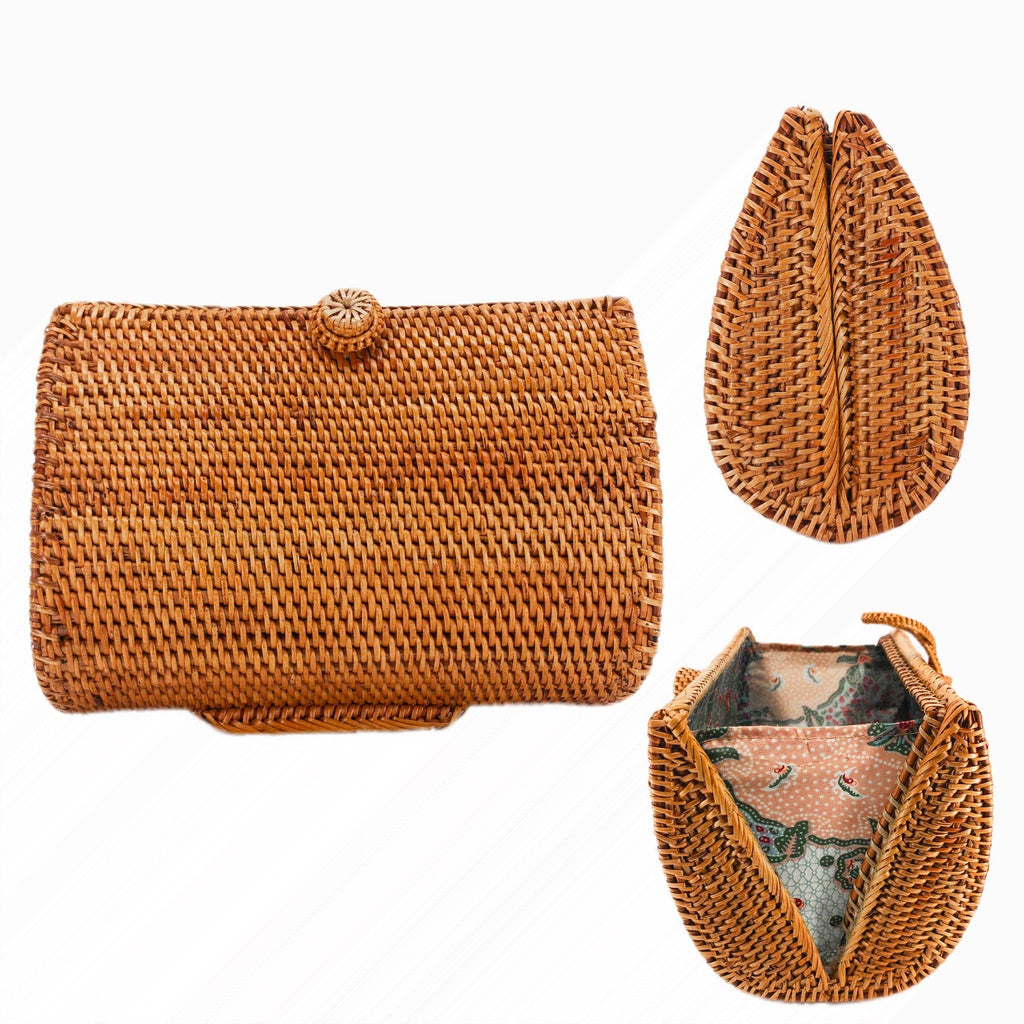 Bali Envelope Rattan Clutch