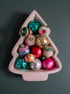 Small Christmas Tree Dough Bowl - White Wash