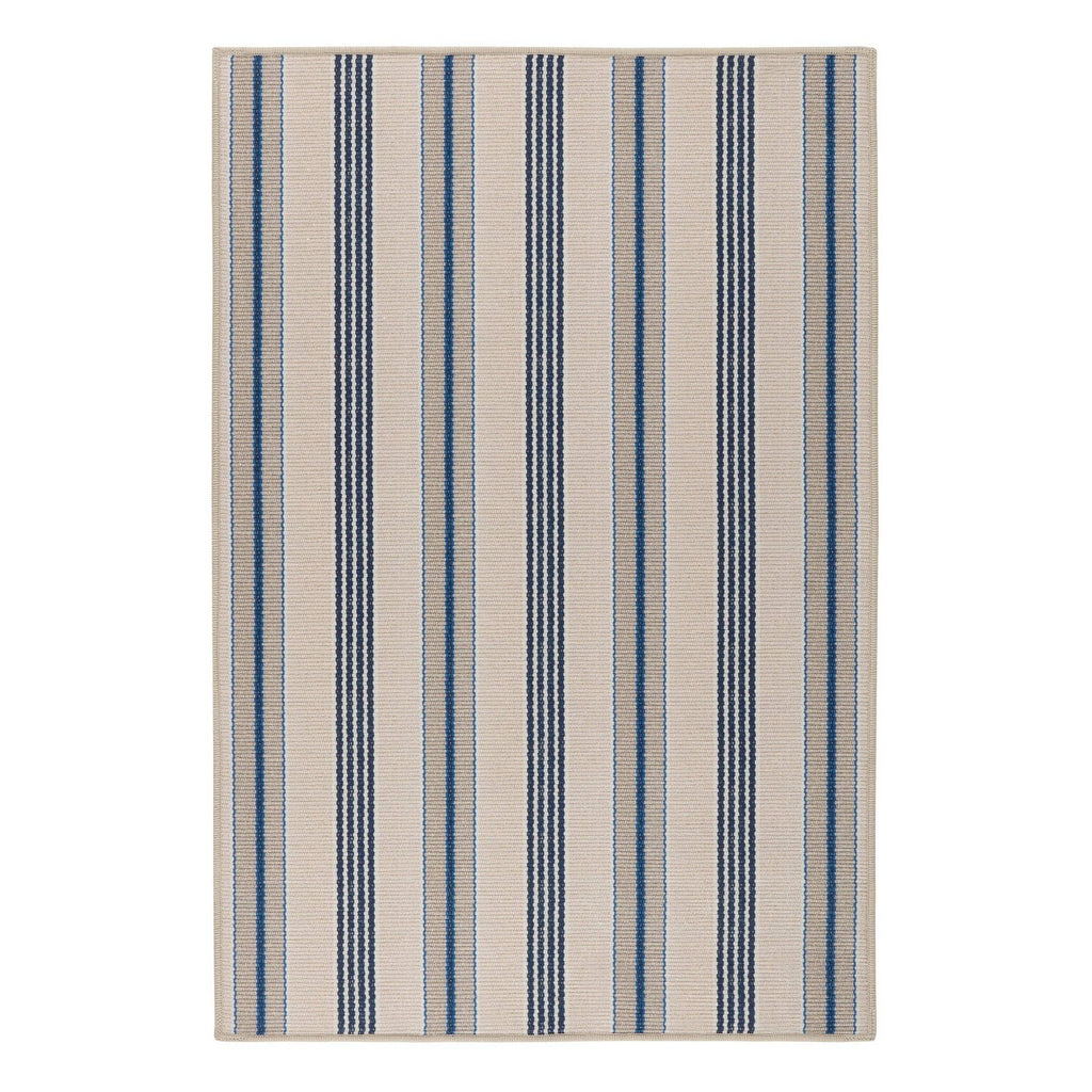 Nimes Ticking Machine Washable Rug | Neutral: 2' x 3'