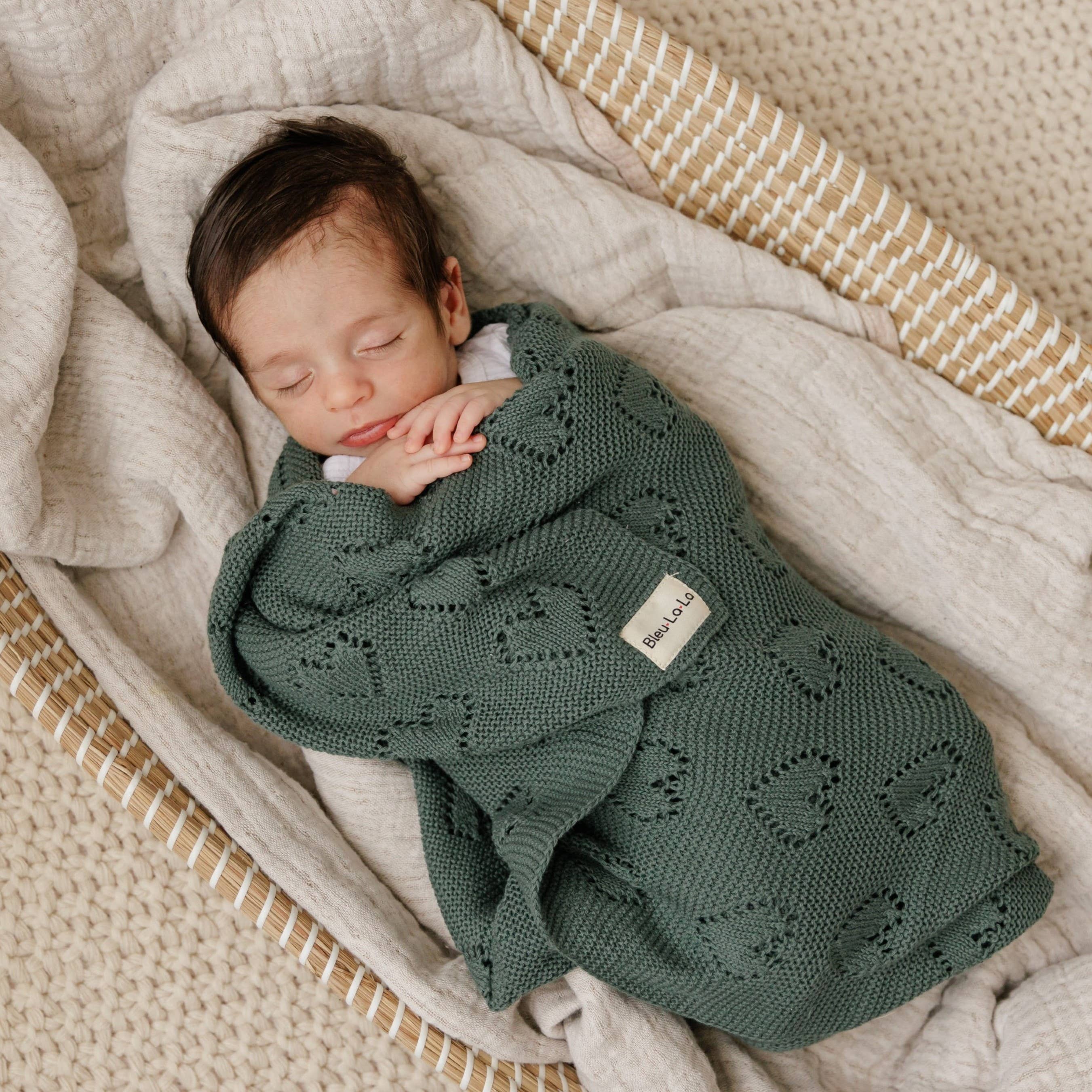 Baby Blanket - Heart: Baby Blue
