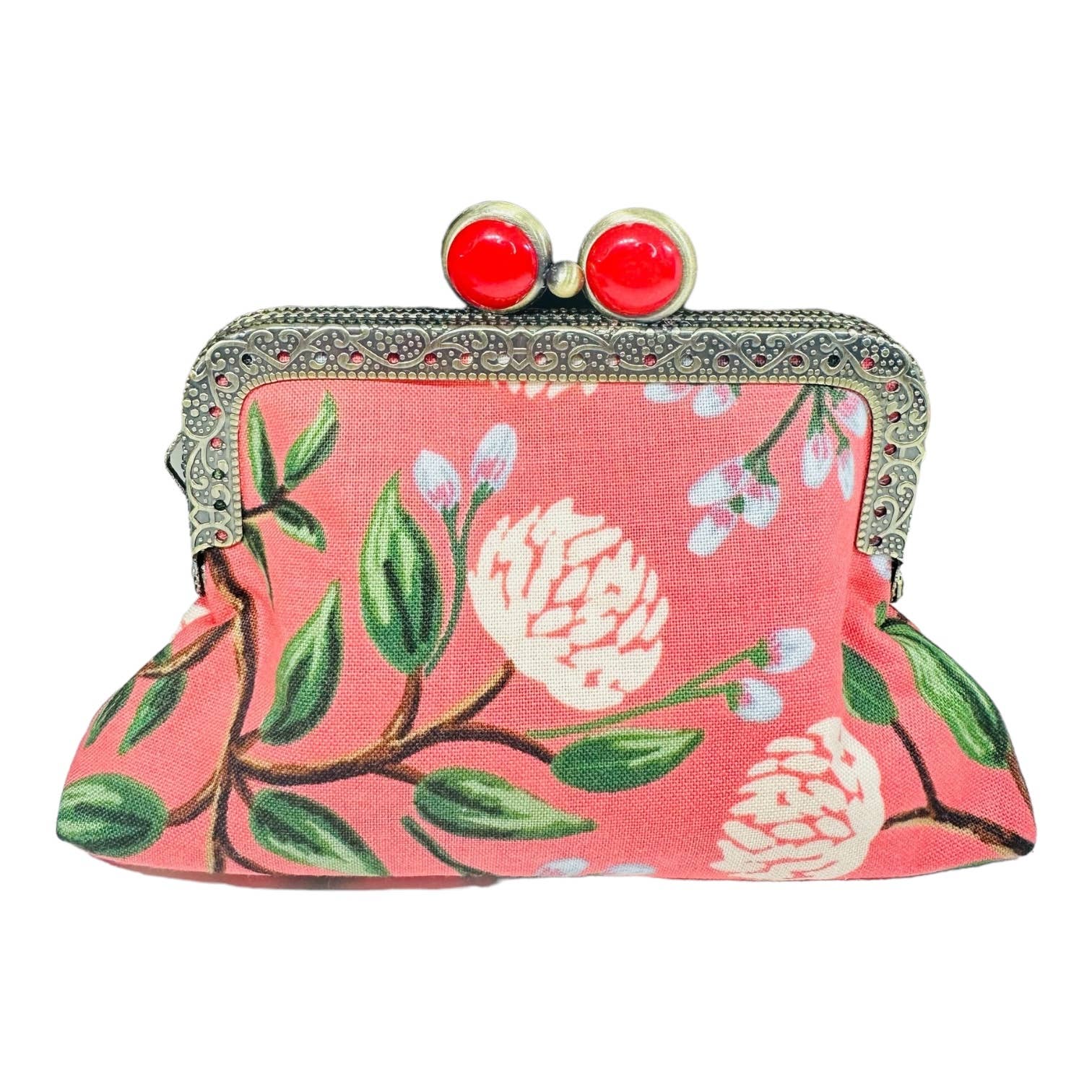 Kiki & Syds ON THE GO Credit Card Clutch - PEONY Sorbet : Black