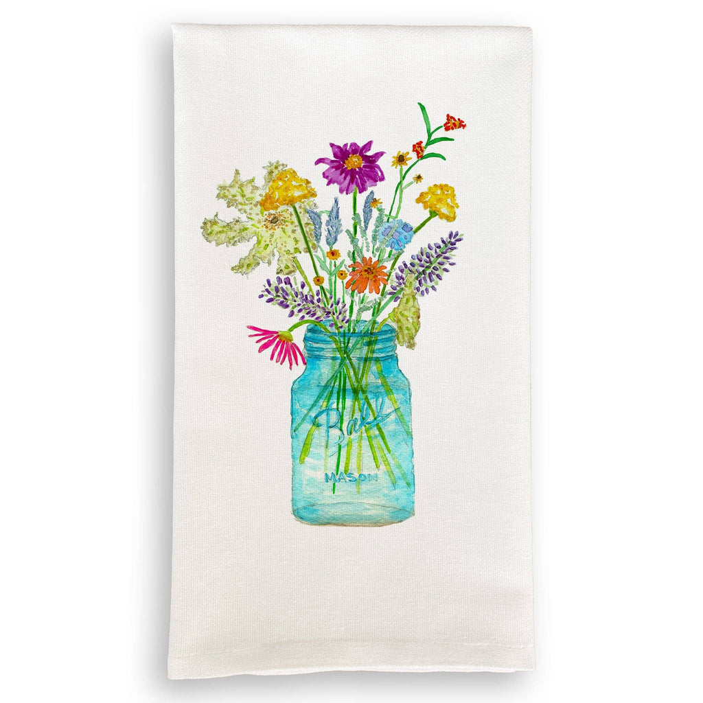 Wildflowers in a Mason Jar: Dishtowel