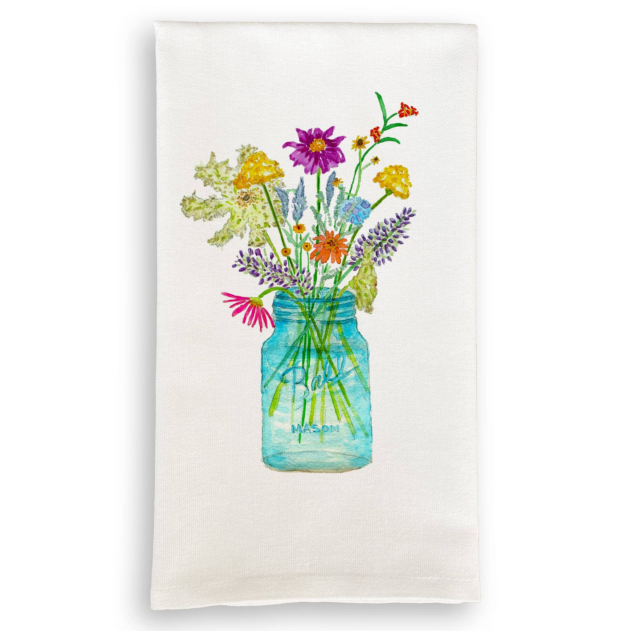 Wildflowers in a Mason Jar: Dishtowel