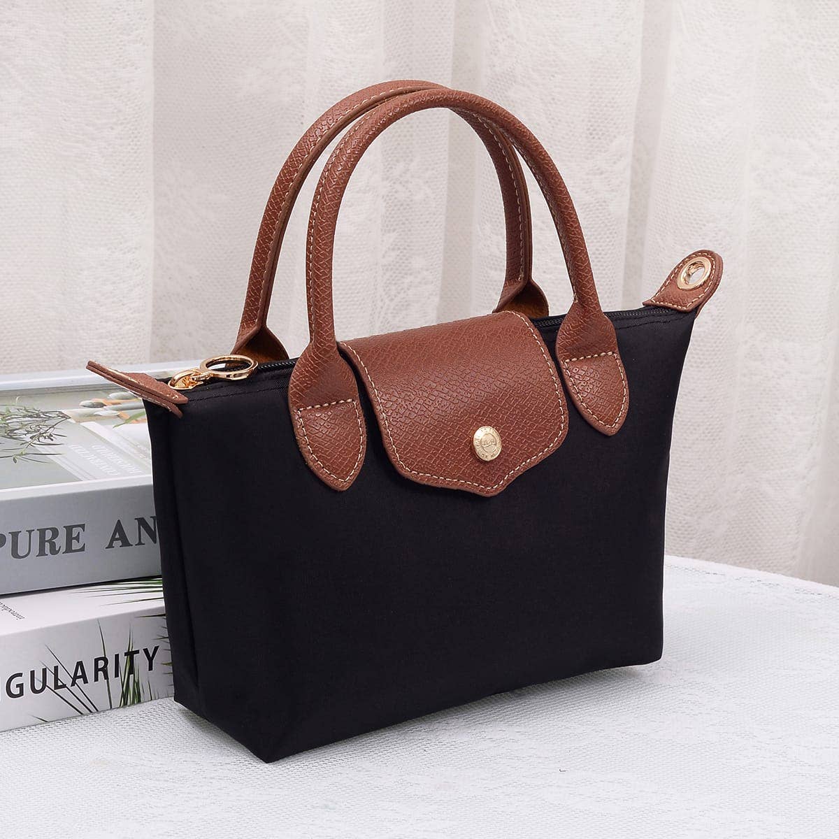 HM782 Britney Nylon Double Handle Crossbody Bag: Kelly Green