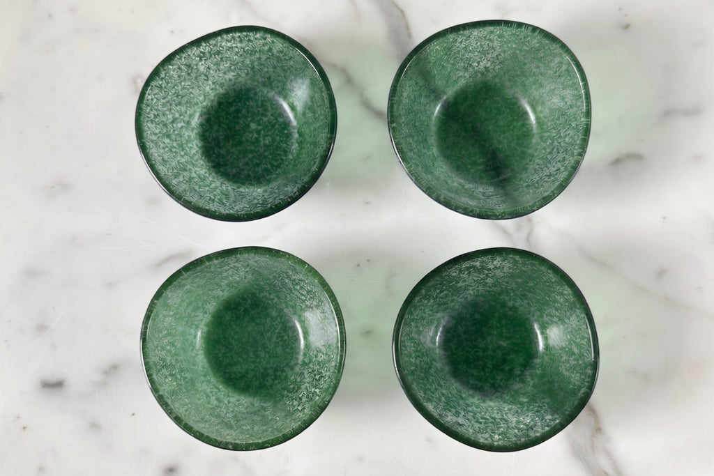 Glass Dipping Bowls, Set of 4, Spruce Green
