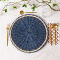 Blue Rattan Charger (PK/12) | Tabletop Decor