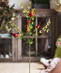 Artificial Fruit Small Pomegranate Fruit Stem 23" Tall: One Stem