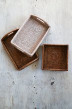 Small Rectangular Morning Tray  12x8x2.25'H: Antique Brown