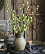 Artificial Fig Fruit Stem 30" Tall Silk Branch: Green / One Stem