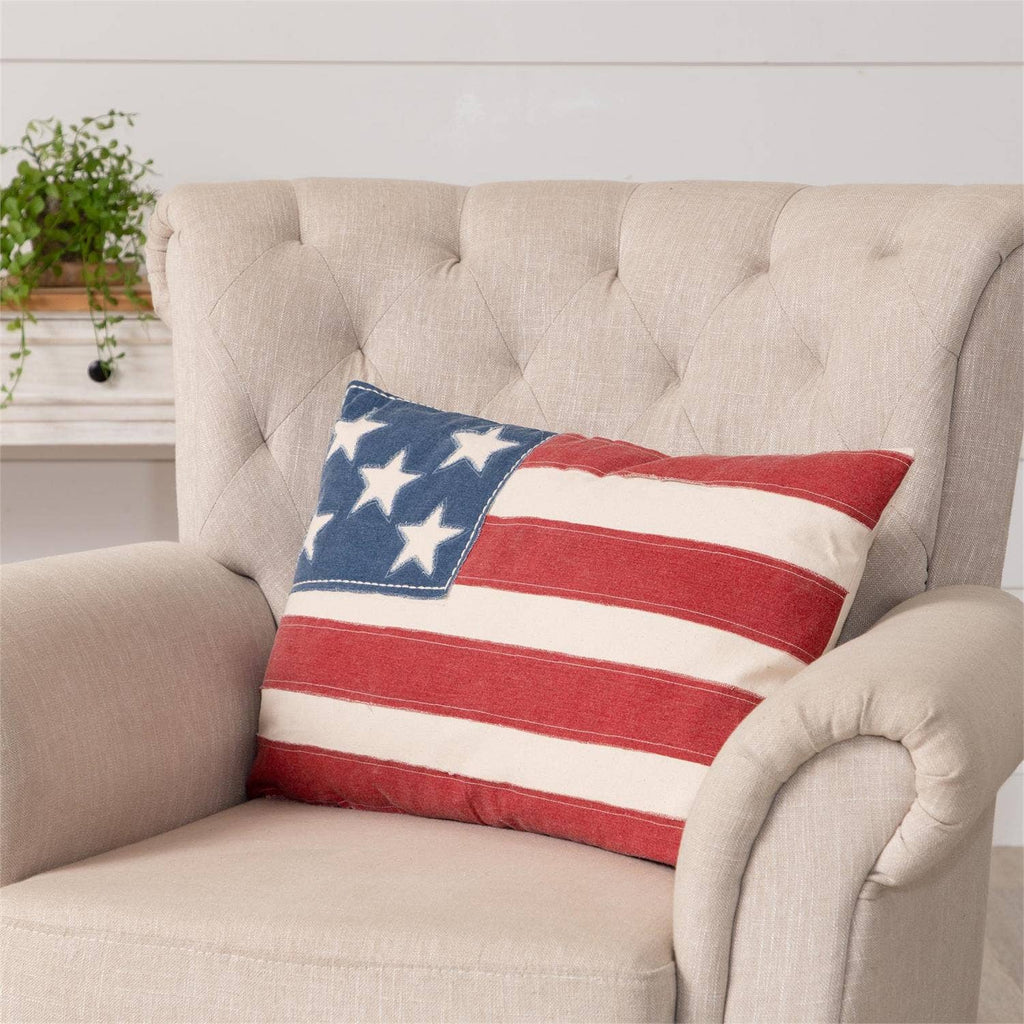 Patchy American Flag Pillow  | Patriotic, USA