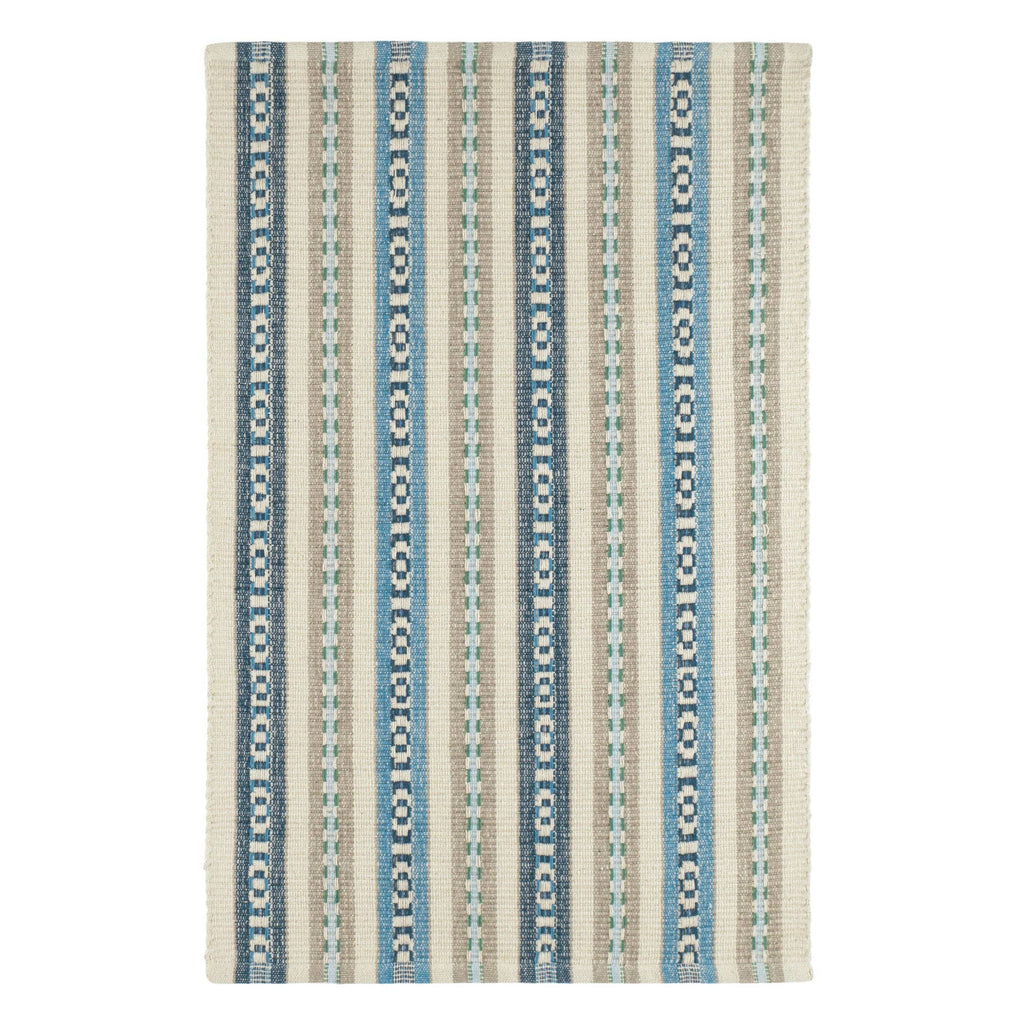 Long Slade Handwoven Cotton Rug | Indigo: 2' x 3'
