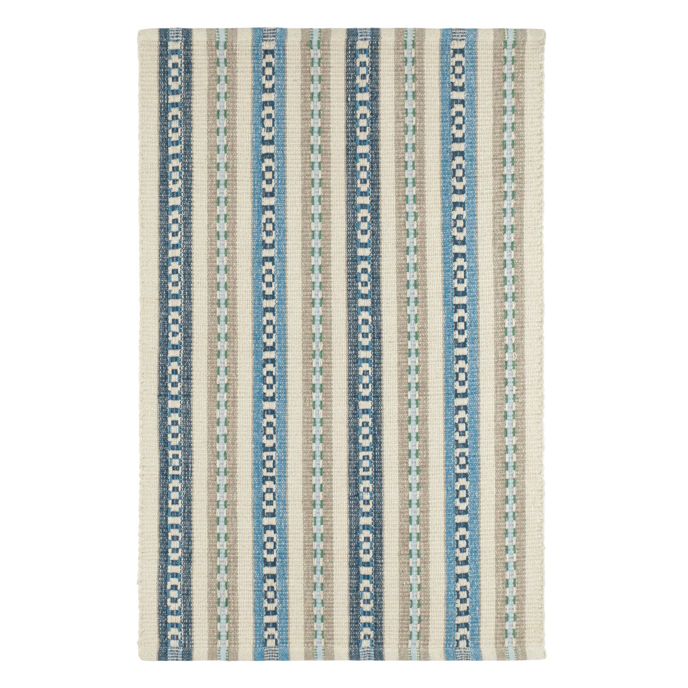 Long Slade Handwoven Cotton Rug | Indigo: 2' x 3'