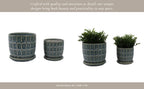 Blue 6/8 in. Ceramic Squoval Saucer Planter (Set of 2)
