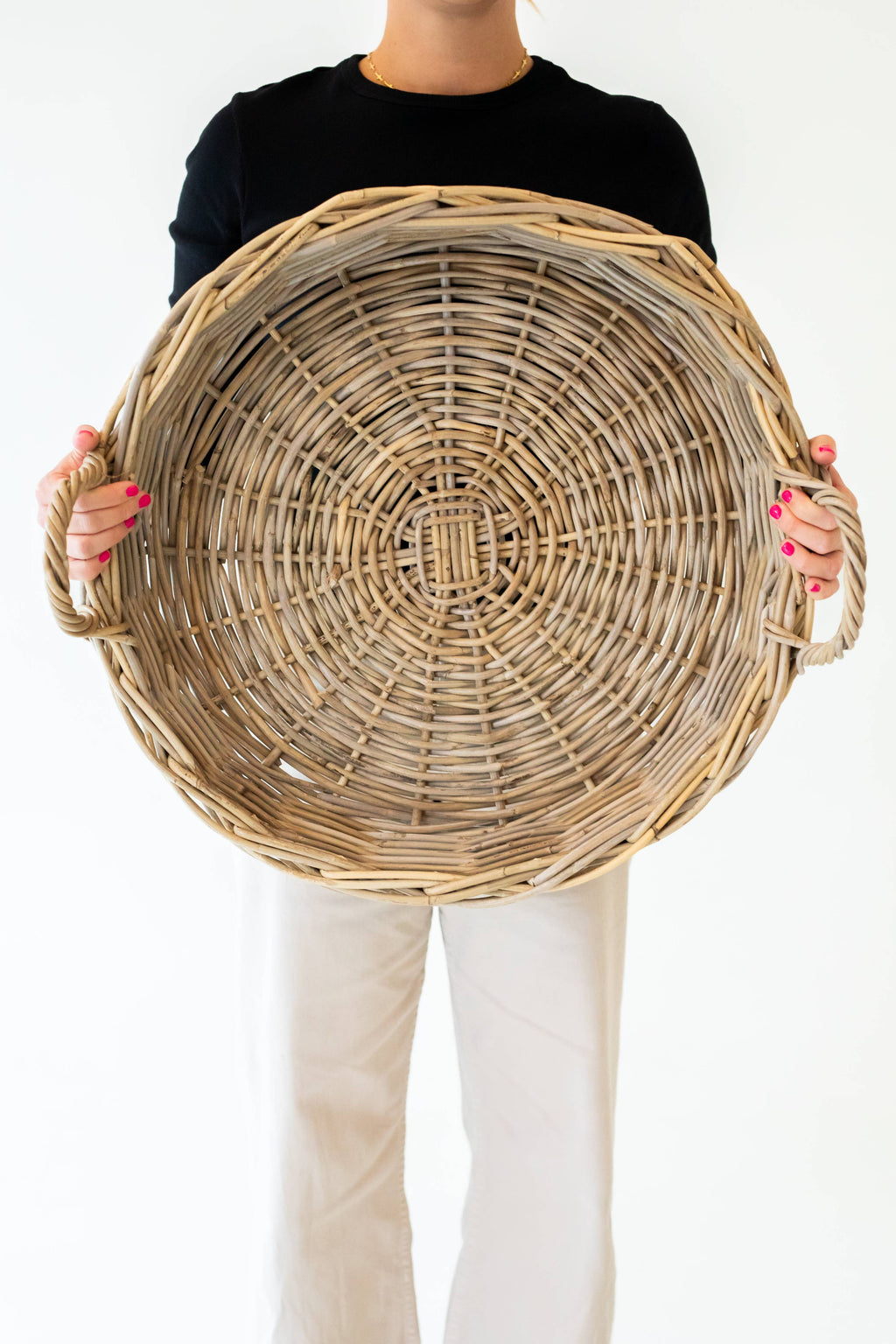 Rattan Round Tray: Small - 14" D