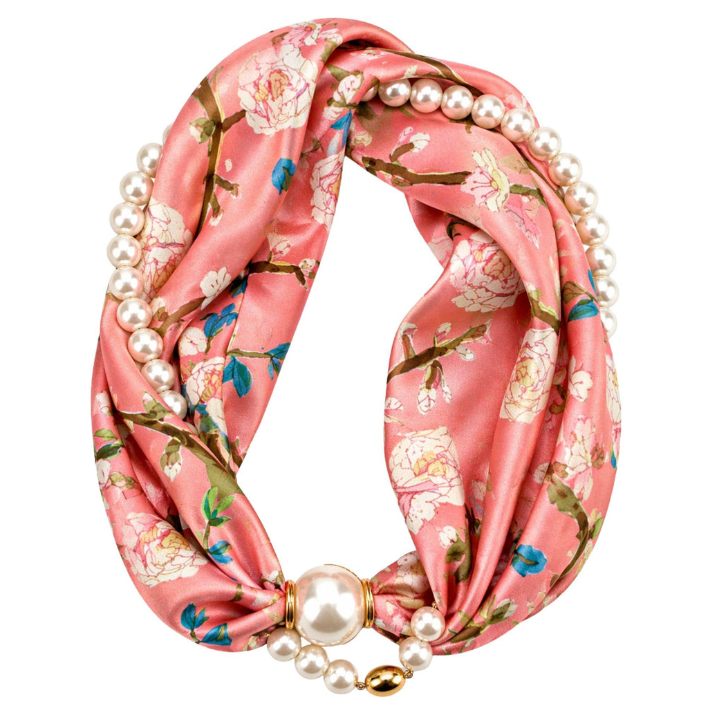 Luxe Pearl Scarf Necklace: AL