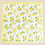 Lemons And Flowers Print Square Bandana Scarf: YE