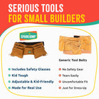 Kids Leather Tool Belt with Safety Goggles