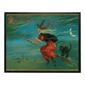 Vintage witch and cat Tuck postcard: Black Frame 2400-35 Za / 16" X 20"